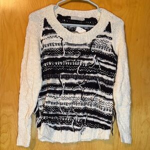 TOWNSEN Black and Cream Textured Sweater